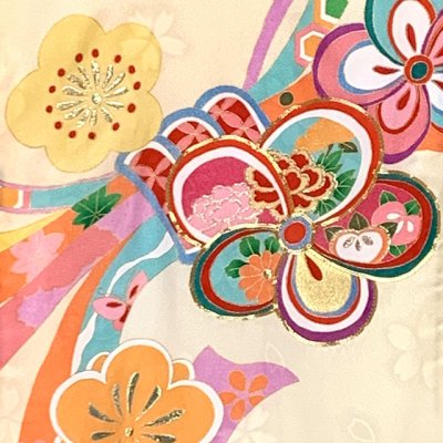 画像3: お宮参り 着物 女の子 赤ちゃんのお祝い着 日本製 友禅 産着 初着 正絹 襦袢付き【クリーム、ねじ梅】