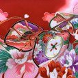 画像5: 【少し訳あり】 お宮参り 着物 女の子 赤ちゃんのお祝い着 産着 初着 正絹 襦袢付き【赤、鼓と牡丹】