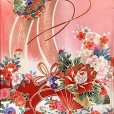 画像5: お宮参り 着物 女の子  赤ちゃんのお祝い着 産着 初着 正絹 襦袢付き【赤・扇と牡丹】
