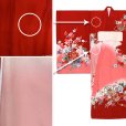 画像6: お宮参り 着物 女の子  赤ちゃんのお祝い着 産着 初着 正絹 襦袢付き【赤・扇と牡丹】