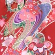 画像4: 【少し訳あり】 お宮参り 着物 女の子  赤ちゃんのお祝い着 産着 初着 正絹 襦袢付き【赤、桜と花車】