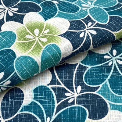 画像4: 女の子浴衣 へこ帯セット 90サイズ こども浴衣 絞り染め兵児帯 セット【青緑系、花】