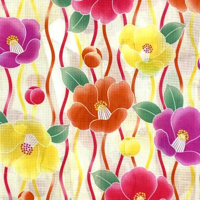 画像3: 女の子浴衣 へこ帯セット 90サイズ こども浴衣 絞り染め兵児帯 セット【生成り地、よろけ縞に椿】