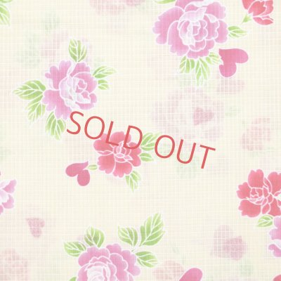 画像3: 子供浴衣 女の子 こども キッズ 子供浴衣 110cm【黄色、薔薇とハート】
