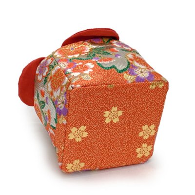 画像5: 七五三 草履 巾着セット 3歳 女の子 子供ぞうりきんちゃく 2点セット 草履 18.0cm【朱赤ｘ金、桜】