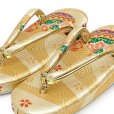 画像2: 七五三 草履 巾着セット 7歳 女の子 子供ぞうりきんちゃく 2点セット 草履 21.0cm【ゴールド、青海波に鞠】 (2)