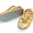 画像3: 七五三 草履 巾着セット 7歳 女の子 子供ぞうりきんちゃく 2点セット 草履 21.0cm【ゴールド、青海波に鞠】 (3)