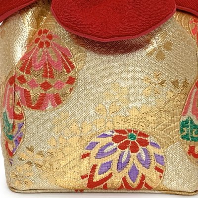 画像4: 七五三 草履 巾着セット 7歳 女の子 子供ぞうりきんちゃく 2点セット 草履 21.0cm【ゴールド、青海波に鞠】