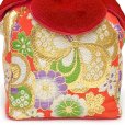 画像4: 七五三 草履 巾着セット 7歳 女の子 子供ぞうりきんちゃく 2点セット 草履 21.0cm【朱赤、ねじ梅】 (4)