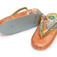 画像3: 七五三 草履 巾着セット 7歳 女の子 子供ぞうりきんちゃく 2点セット 草履 21.0cm【朱赤ｘ金、桜】 (3)
