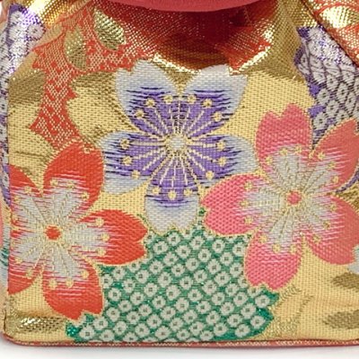 画像4: 七五三 草履 巾着セット 7歳 女の子 子供ぞうりきんちゃく 2点セット 草履 21.0cm【朱赤ｘ金、桜】