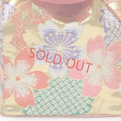 画像4: 七五三 草履 巾着セット 7歳 女の子 子供ぞうりきんちゃく袋 2点セット 草履 21.0cm【朱赤ｘ金、桜】