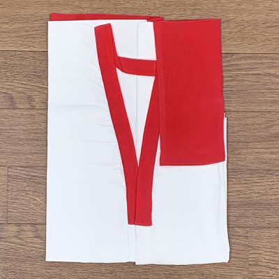 画像2: 【アウトレット品】 肌襦袢 半襦袢 踊り用 ジュニア 10歳用 子供 和装肌着 インナー【紅白（袖赤キュプラ）】