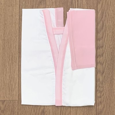 画像2: 【アウトレット品】 肌襦袢 半襦袢 踊り用 ジュニア 10歳用 子供 和装肌着 インナー【ピンク白(袖ピンクキュプラ)】
