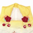 画像2: 七五三 着物 3歳女の子 刺繍柄の被布コート－単品(合繊)【黄色＆紫、うさぎと流水】 (2)