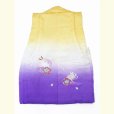 画像5: 七五三 着物 3歳女の子 刺繍柄の被布コート－単品(合繊)【黄色＆紫、うさぎと流水】 (5)