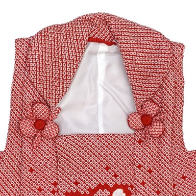 画像2: 被布コート ３歳女の子用 正絹 総絞り・刺繍柄の 被布コート(単品)【赤、鞠と鈴】