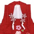 画像2: 被布コート ３歳女の子用 日本製 正絹 本絞り・金駒刺繍 被布コート(単品)【赤、梅桜】 (2)