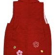 画像4: 被布コート ３歳女の子用 日本製 正絹 本絞り・金駒刺繍 被布コート(単品)【赤、梅桜】 (4)
