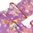 画像3: 【在庫処分セール！】七五三 3歳 着物 女の子 身上げ・肩揚げ加工済み 襦袢付き 三つ身の着物 単品【薄紫、花柄】 (3)