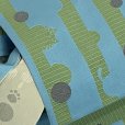 画像3: 半幅帯 作り帯 リボン返し結び帯 合繊【青系、丸猫】 (3)