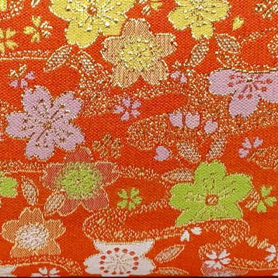 画像3: 七五三 バッグ 子供 金襴生地 バッグ 合繊【朱赤系、菊と花】