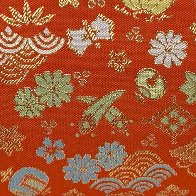 画像3: 七五三 バッグ 子供 金襴生地 バッグ 合繊【朱赤、宝】