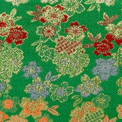 画像3: 七五三 バッグ 子供 金襴生地 バッグ 合繊【緑、桜と雪輪】