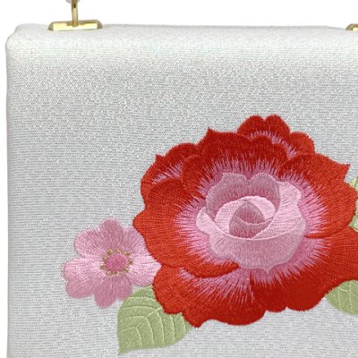 画像3: 【訳あり品】 子供用ハンドバッグ 刺繍入り シンプル モダンデザイン【白地、薔薇】