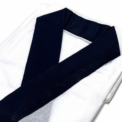 画像5: 男着物 インナー 和装肌着 半衿付きの肌襦袢 綿サラシ 肌じゅばん M/L/LL 日本製【襟元紺】