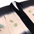 画像5: 七五三 着物 5歳 男の子 フルセット 日本製 正絹 手描き友禅の羽織 着物 縞袴セット【黒系、兜】
