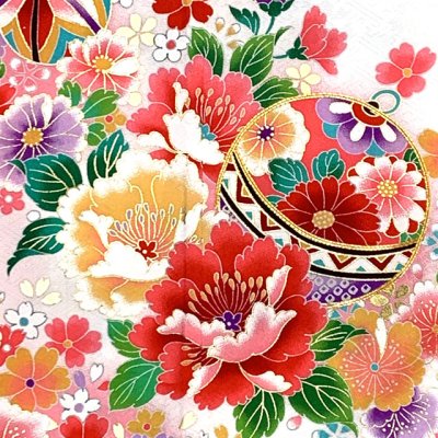 画像5: 七五三 7歳 着物 女の子用 日本製 正絹 絵羽付け 金駒刺繍 四つ身の着物【白系、花衣】