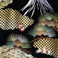 画像5: お宮参り 男の子 着物 正絹 刺繍柄 日本製 赤ちゃんのお祝い着 初着 産着 襦袢付き【黒地、鷹と富士】