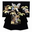 画像2: お宮参り 男の子 着物 正絹 刺繍柄 日本製 赤ちゃんのお祝い着 （初着 産着） 襦袢付き【黒地、鷹と帷子】