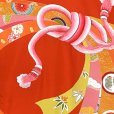 画像4: お宮参り 着物 女の子 正絹 赤ちゃんのお祝い着 刺繍入り 日本製 産着 初着 襦袢付き【赤、束ね熨斗(紐赤)】