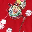 画像4: お宮参り 着物 女の子 日本製  手描き 刺繍入り 高級 赤ちゃんのお祝い着 初着 襦袢付き【赤、二つ鈴に梅】