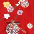 画像5: お宮参り 着物 女の子 日本製  手描き 刺繍入り 高級 赤ちゃんのお祝い着 初着 襦袢付き【赤、二つ鈴に梅】