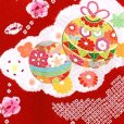 画像4: お宮参り 女の子 着物 日本製  手描き 刺繍入り 高級 赤ちゃんのお祝い着 初着【黄色、二つ鈴に梅】