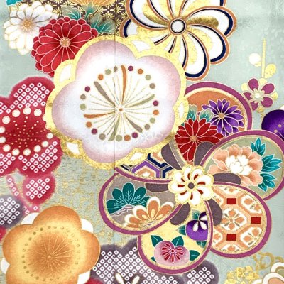 画像4: 7歳 女の子 七五三 着物 フルセット 上質合繊 四つ身の着物と作り帯 オリジナルコーデセット【薄黄緑、ねじり梅】