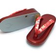 画像6: 七五三 草履バッグセット子供 和柄 草履21cm 小紋柄 共生地 ぞうりバッグ【赤、桜】