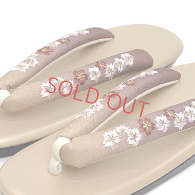画像2: 草履 レディース ウレタンソールの草履 フリーサイズ【茶系ｘベージュ系、桜】