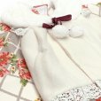 画像5: 七五三 着物 3歳 女の子用 被布コート＆着物５点セット レトロモダンスタイル合繊【生成り系、市松にマーガレット】