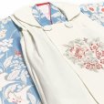 画像5: 七五三 着物 3歳 女の子用 被布コート＆着物５点セット レトロモダンスタイル合繊【白系ｘ水色、百華】