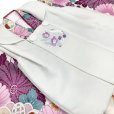 画像5: 七五三 着物 3歳 女の子用 被布コート＆着物５点セット レトロモダンスタイル合繊【白系ｘベージュ、赤紫菊】
