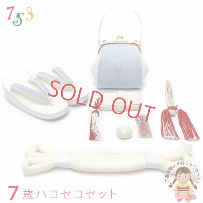 画像1: 七五三 箱せこセット7歳女の子用 モダンなデザインの筥迫(はこせこ)セット 合繊「水色」TYHS-03