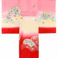 画像2: お宮参り 女の子 着物 正絹 日本製 手描き 赤ちゃんのお祝い着(初着 産着) 襦袢付き【ピンク、鞠と扇】
