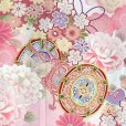 画像6: 七五三 着物 2025年新作 7歳 絵羽柄の四つ身の子供着物(合繊) 単品【白ｘピンク、鼓・花爛漫】