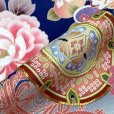 画像7: 七五三 着物 2025年新作 7歳 絵羽柄の四つ身の子供着物(合繊) 単品【群青色ｘ水色、鼓・花爛漫】
