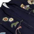 画像5: 七五三 5歳 男児 お祝い着物 フルセット 正絹 刺繍入り羽織 着物と縞袴セット【紺、鷹に扇と兜】
