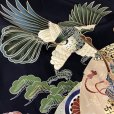 画像6: 七五三 5歳 男児 お祝い着物 フルセット 正絹 刺繍入り羽織 着物と縞袴セット【紺、鷹に扇と兜】